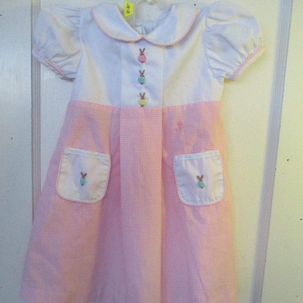 BUNNY DRESS BY ZUCCINI.. 18M,, PINK/WHITE.EXC.CUTE